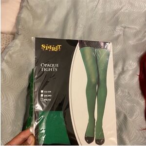 NEW Unopened Green Opaque Tights medium size